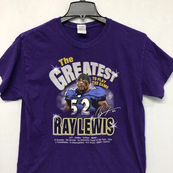 Vintage NFL Ravens Ray Lewis T-Shirt Career Statistics  Size Large M164 3 - Picture 7 of 12